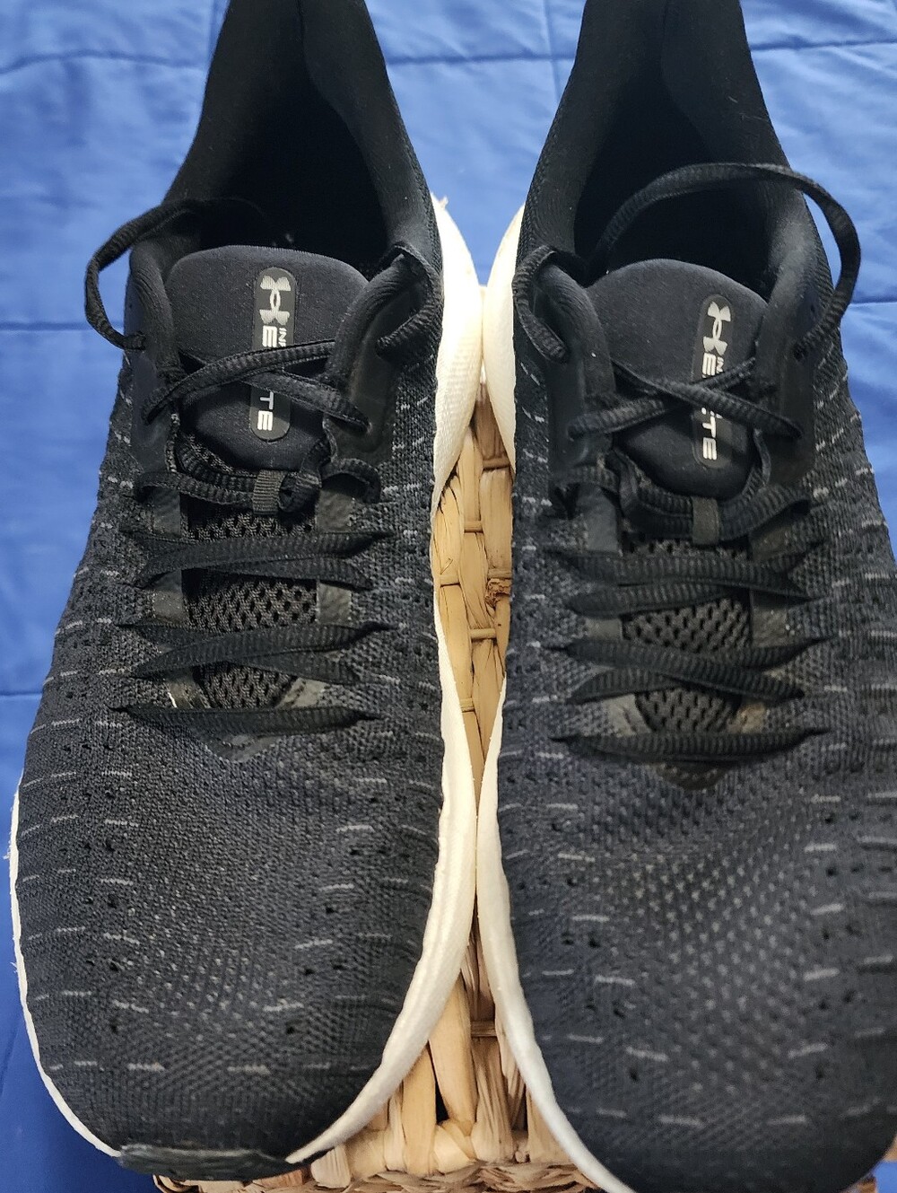 Under Armour Infinite Elite HOVR+ Black and White Knit Lace-Up Trainers